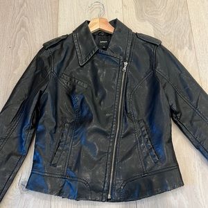 Express Black Faux Leather Moto Jacket Size Medium